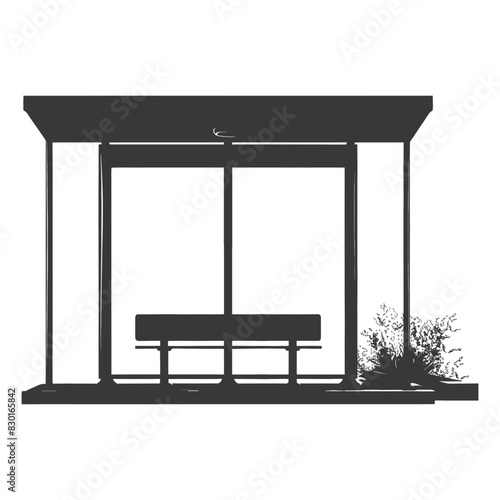 silhouette bus stop black color only