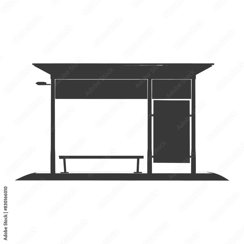 silhouette bus stop black color only silhouette bus stop black color only