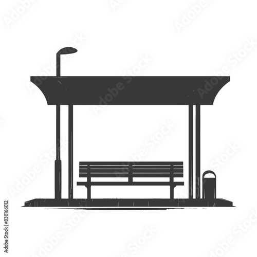 silhouette bus stop black color only