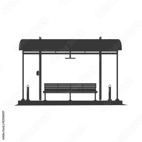 silhouette bus stop black color only