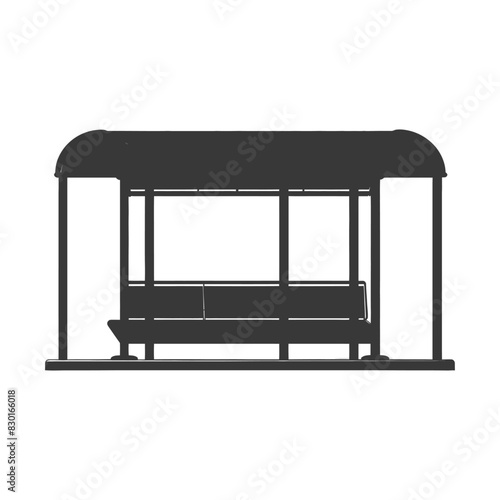 silhouette bus stop black color only