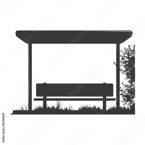 silhouette bus stop black color only