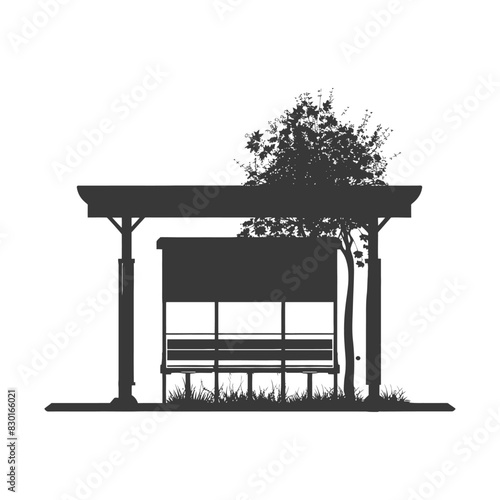 silhouette bus stop black color only