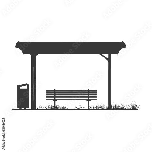 silhouette bus stop black color only