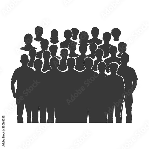 silhouette crowd audience full body black color only