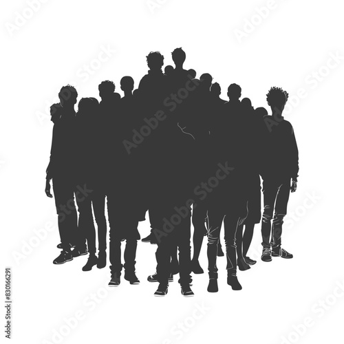 silhouette crowd audience full body black color only
