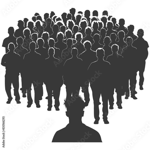 silhouette crowd audience full body black color only