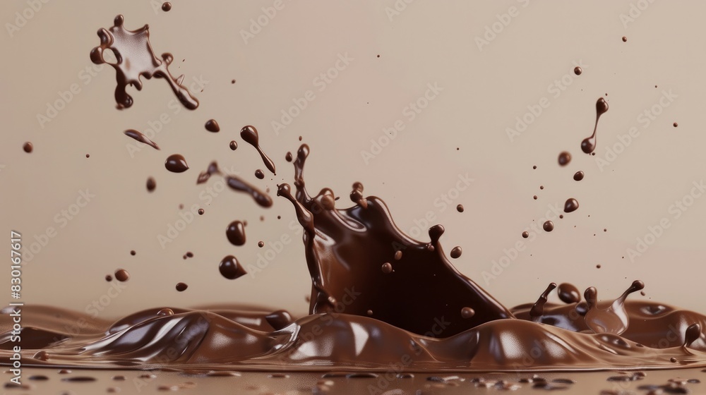 3D render of flowing chocolate background.
3D render of flowing chocolate background.