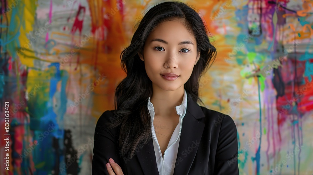 confident Asian woman professional portrait, the entrepreneur's determination evident in her focused gaze