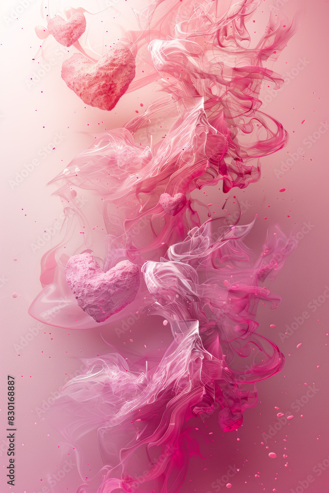 Composition made of Valentine's day, Cream-Pink Pastel Gradient tone, style fantasy. Element for professional website Composition made of Valentine's day, Cream-Pink Pastel Gradient tone, style fantasy. Element for professional website