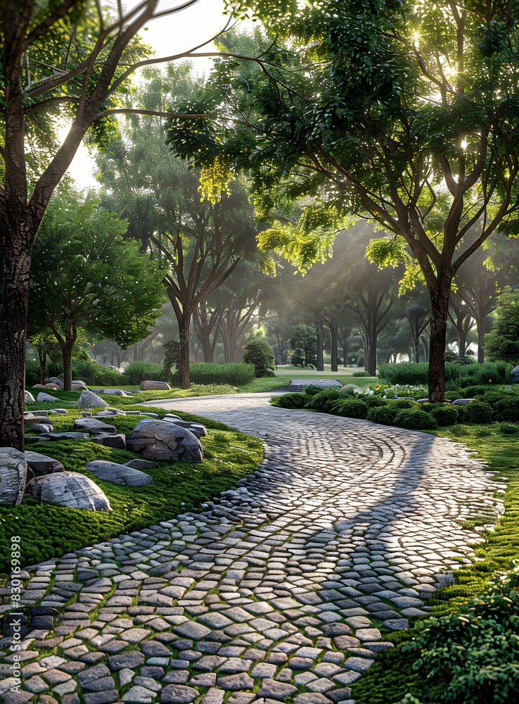 Fototapeta premium Garden landscape design renderings