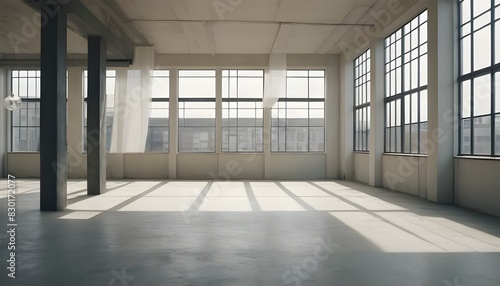 An empty loft livingroom penthouse NY,Madrid,London for Augmented reality mockup pattern frame © Mikke