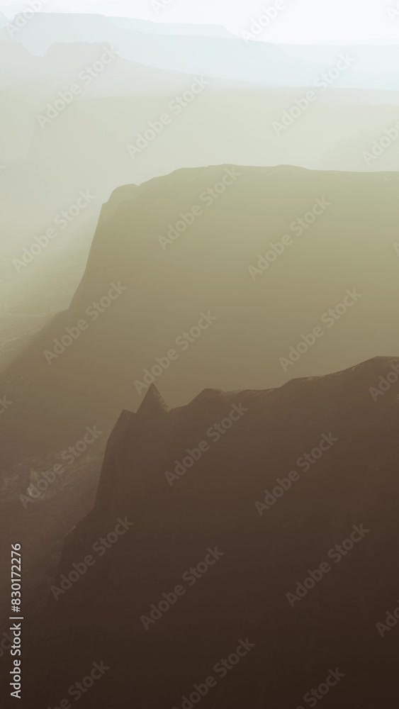 Fantastic autumn scenery surrounded by fog Fantastic autumn scenery surrounded by fog