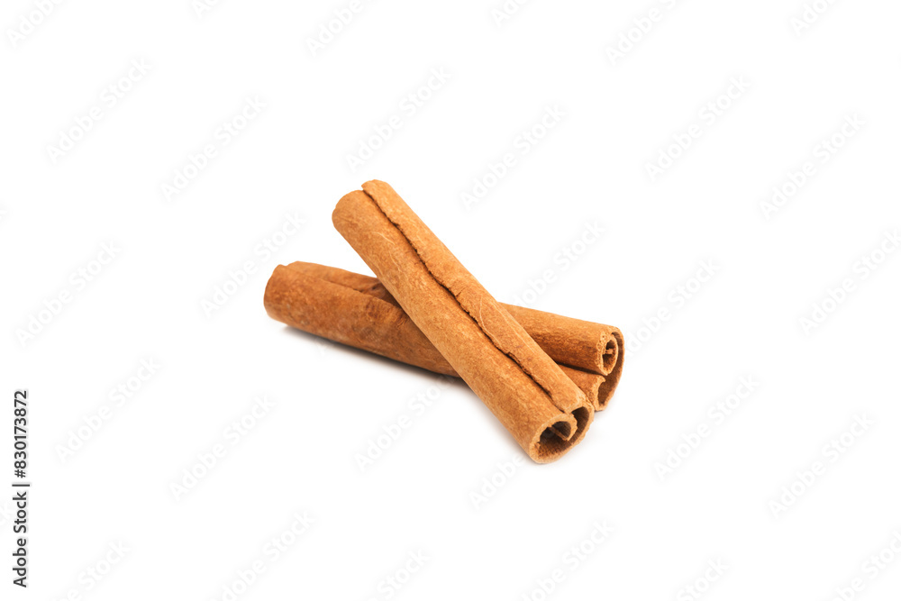 Cinnamon sticks isolated on white background. Cinnamon roll. Spicy spice for baking, desserts and drinks. Fragrant ground cinnamon. Cinnamon sticks isolated on white background. Cinnamon roll. Spicy spice for baking, desserts and drinks. Fragrant ground cinnamon.