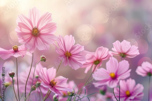 Pink flowers blossoming in field