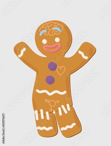 Genderbread person based on gingerbread Shrek, Illustration