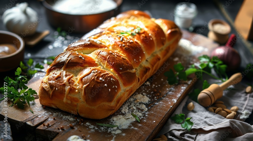 lard bread, Thin and crispy crust with lots of rustic flavor and extra soft inside, food photography, 16:9 lard bread, Thin and crispy crust with lots of rustic flavor and extra soft inside, food photography, 16:9