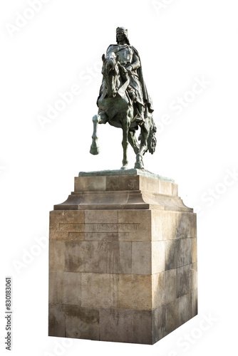 Canvas Print The life size bronze equestrian statue of Ramon Berenguer III by Frederic Marès