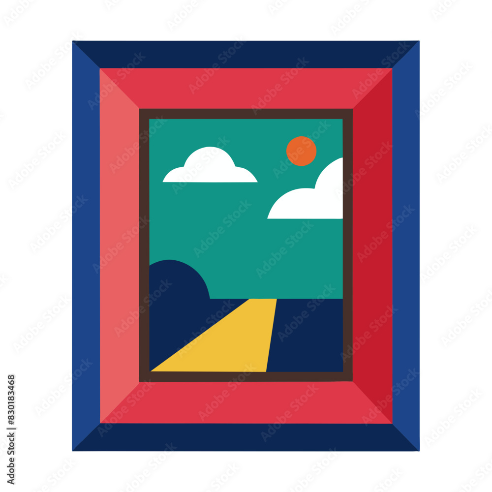 An abstract art piece with geometric shapes and vibrant colors.