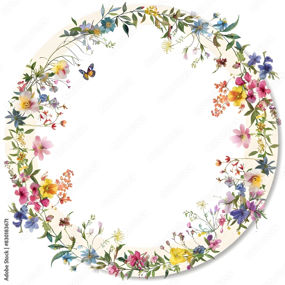 Fototapeta premium Floral bouquet ornament frame background