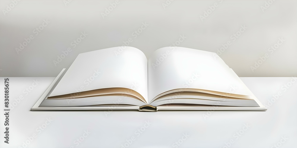 Obraz premium Minimalist Hardcover Book Mockup on White Background. Concept Book Mockup, Minimalist Design, Hardcover, White Background