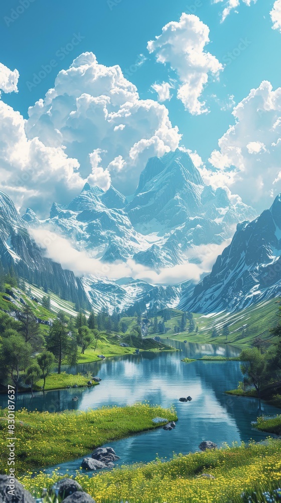 Fototapeta premium Mountainous Lake Vista