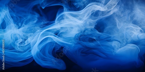 Creating a Chaotic and Disorienting Atmosphere with Billowing Blue and White Smoke. Concept Chaotic Atmosphere, Disorienting Effect, Billowing Smoke, Blue Smoke, White Smoke