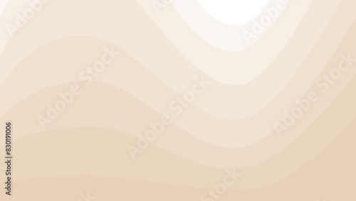 Abstract beige background. Smooth wavy sand-colored geometry. Waves and bends. Vector monochrome illustration in flat style