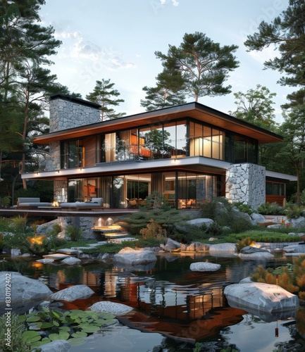 Modern house with natural elements