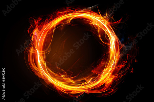 neon flame circle  AI generated