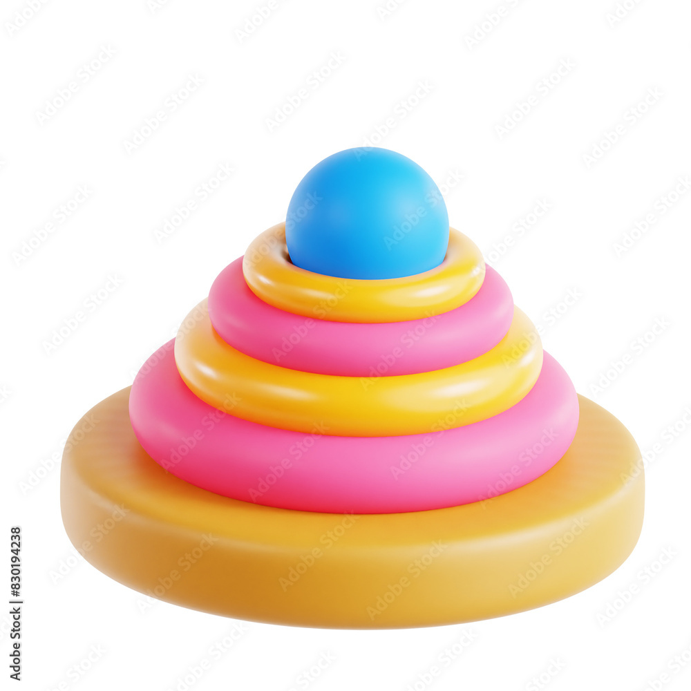 A stack of colorful balls with a blue ball on top. The colors of the balls create a playful and fun atmosphere A stack of colorful balls with a blue ball on top. The colors of the balls create a playful and fun atmosphere