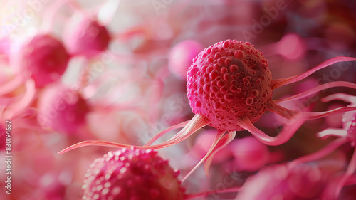 Blood cancer cell, leukemia disease, growing tumor, oncology, medicine and science 
