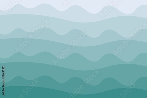 Abstract green gradient wave simple background. Vector illustration.