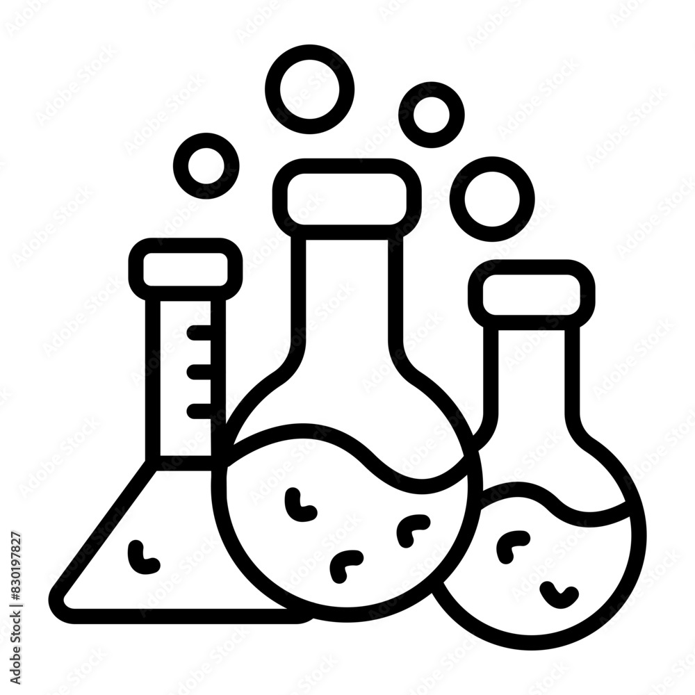 Flasks Vector Line Icon Design Flasks Vector Line Icon Design