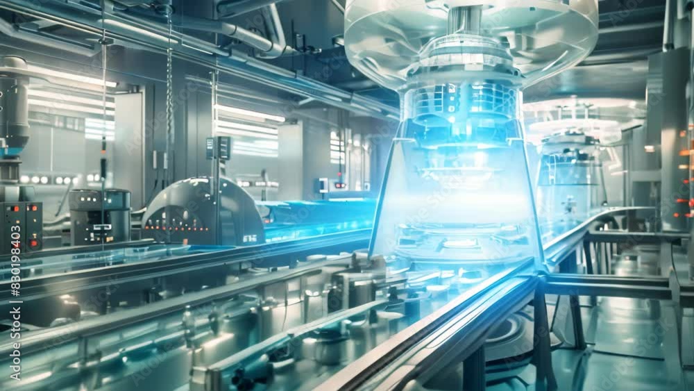 Futuristic Sci-Fi Facility In Outer Space, A futuristic interpretation of a high-tech facility where food products are produced Futuristic Sci-Fi Facility In Outer Space, A futuristic interpretation of a high-tech facility where food products are produced