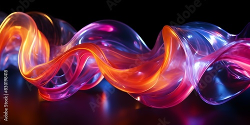 Neon tubes create a swirling vortex of colors for a high-speed and disorienting effect. Concept Neon Lights, Vortex, Colors, High-speed, Disorienting photo
