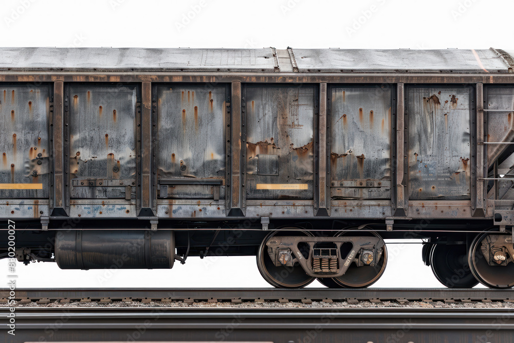 Fototapeta premium Rusty Freight Train Car on Railway Track