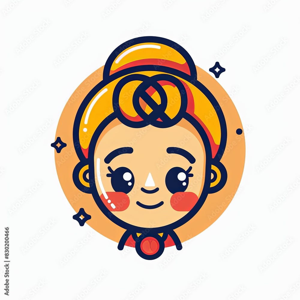A cartoon girl with a big smile on her face A cartoon girl with a big smile on her face