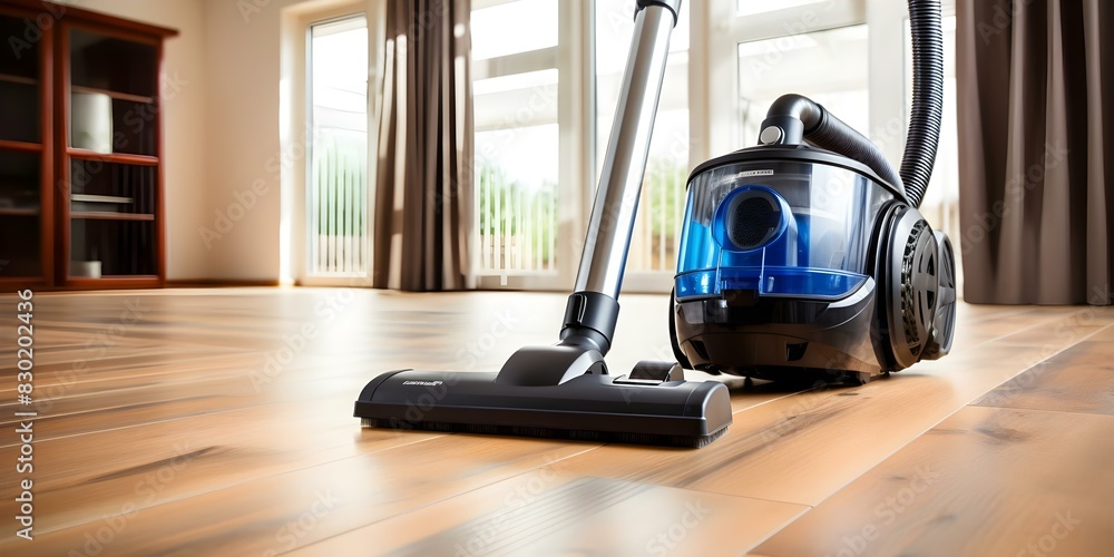 The Importance of a High-Performing Vacuum Cleaner for Maintaining Clean and Tidy Floors. Concept Vacuum Cleaners, Home Cleaning, Floor Maintenance, Household Appliances, Cleaning Efficiency