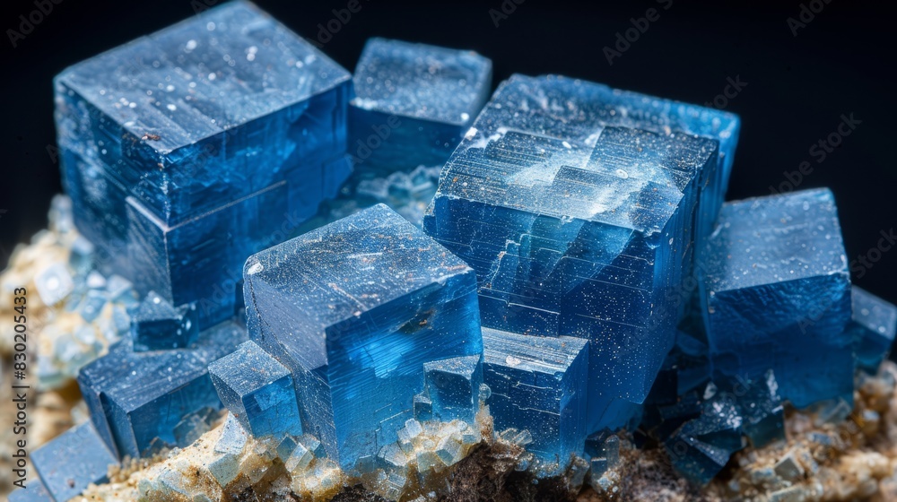 A collection of blue rocks atop a dirty, rocky base under a blue sky Sunlight gently filters in from above A collection of blue rocks atop a dirty, rocky base under a blue sky Sunlight gently filters in from above