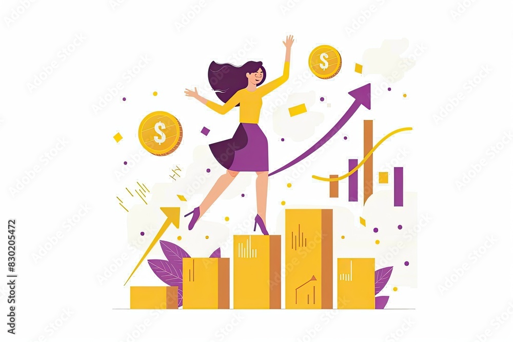 Happy Woman Celebrating Financial Success Happy Woman Celebrating Financial Success