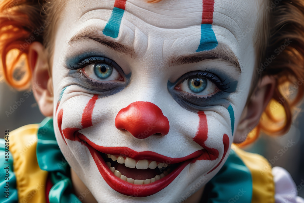 portrait of a kid clown