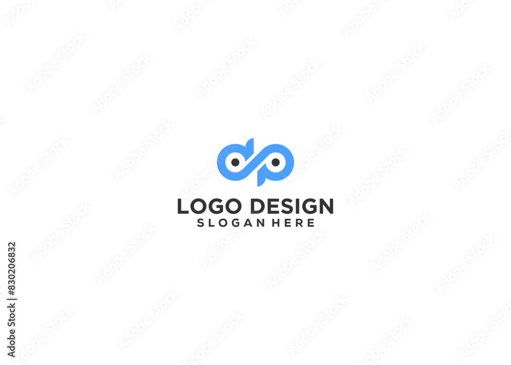 letter dp company name logo illustration letter dp company name logo illustration