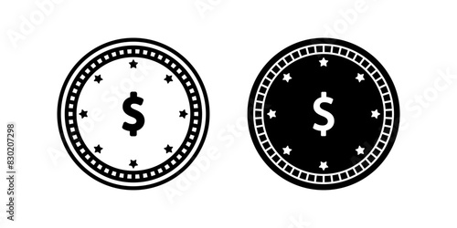Free Download Dollar Coin icon set. for mobile concept and web design. vector illustration - GFXLoad
