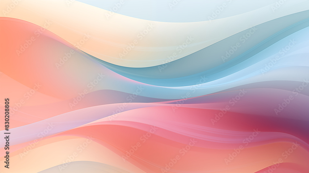 Obraz premium Abstract Image, Smooth Gradient Lines and Pastel Colors, Pattern Style Texture, Wallpaper, Background, Cell Phone and Smartphone Cover, Computer Screen, Cell Phone and Smartphone Screen, 16:9 Format -