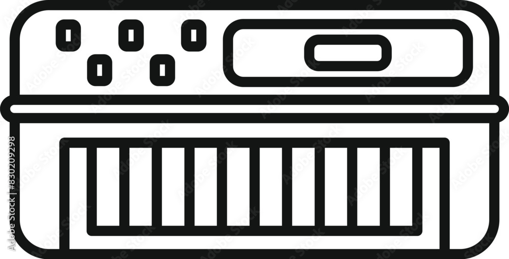 Vector illustration depicting a simple line drawing of an electronic keyboard Vector illustration depicting a simple line drawing of an electronic keyboard