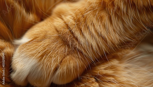 Ginger Cat Paw in Macro View
