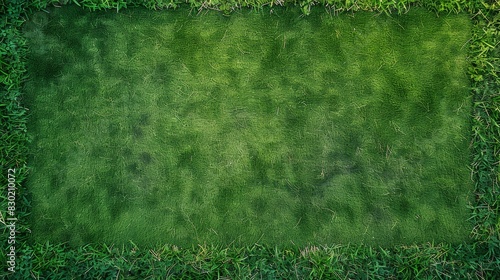  A bird's-eye perspective of a expansive green grassland houses a quadrilateral patch in its heart The center of this verdant space is occupied by a fire hydr photo
