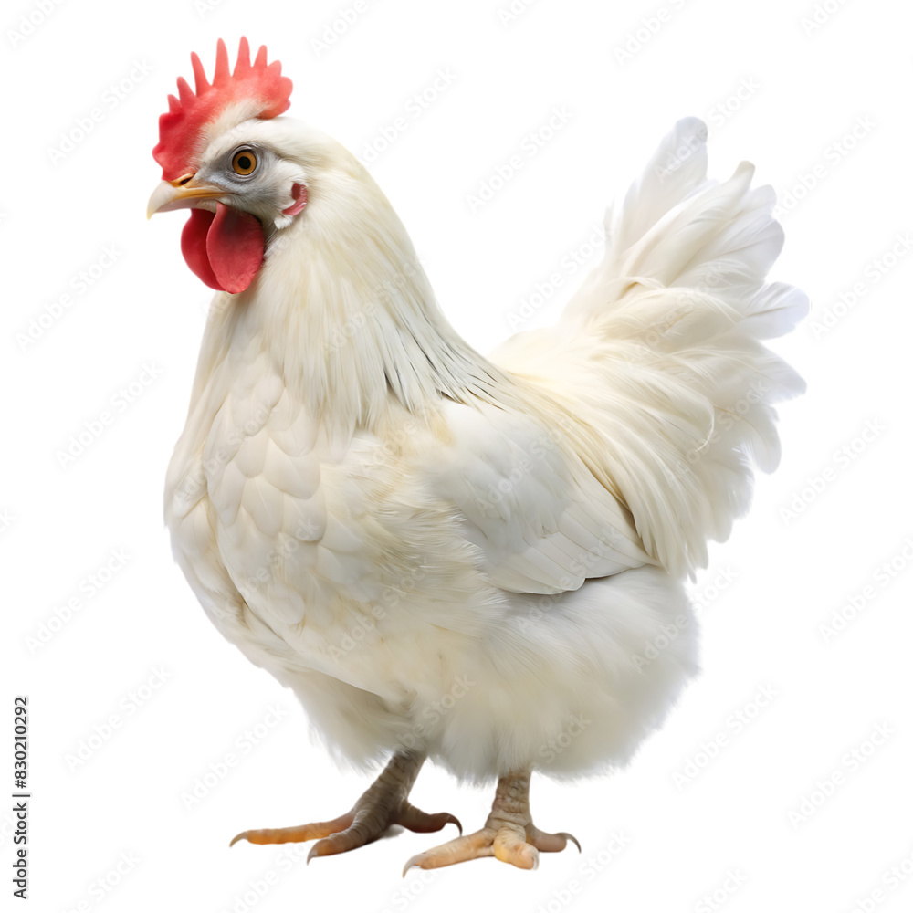 Fototapeta premium a brahma white chiken on transparent background