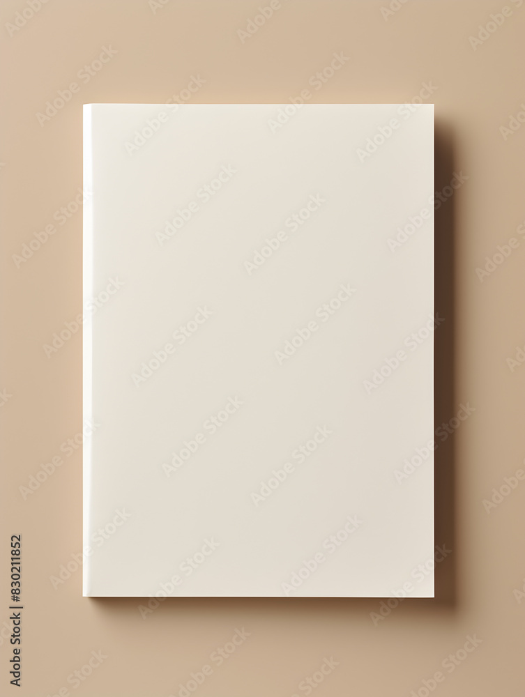 Blank notebook empty page on beige background Blank notebook empty page on beige background